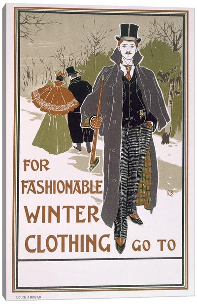 Draft poster design for a winter clothing company  Canvas Art Print
