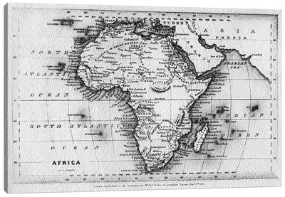 Map of Africa, engraved by Thomas Stirling, published by Edward Bull, 1830  Canvas Art Print - Country Maps