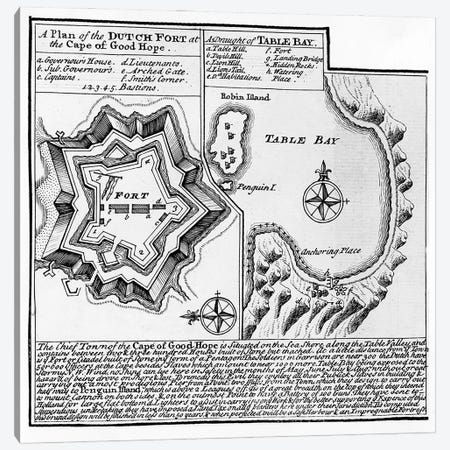 A Plan of the Dutch Fort at the Cape of Good Hope and A Draught of Table Bay  Canvas Print #BMN3892} by English School Canvas Artwork