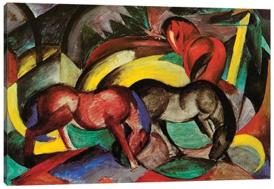 Three Horses, 1912  Canvas Art Print - Franz Marc