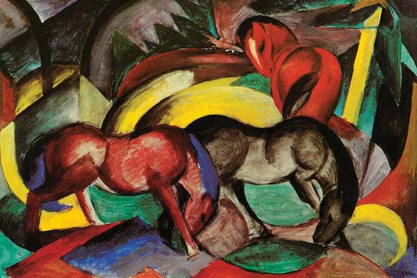 Franz Marc: Three Horses, 1912  by Franz Marc