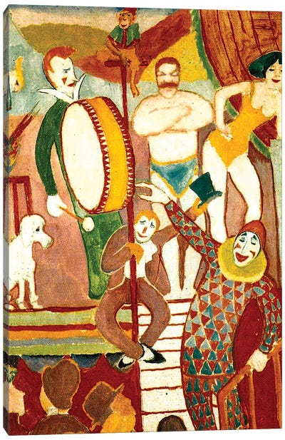 Circus Artists, 1911  Canvas Art Print - August Macke
