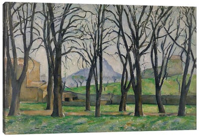 Chestnut Trees at Jas de Bouffan, c.1885-86  Canvas Art Print - Paul Cezanne