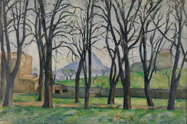 Post-Impressionism: Chestnut Trees at Jas de Bouffan, c.1885-86  by Paul Cezanne
