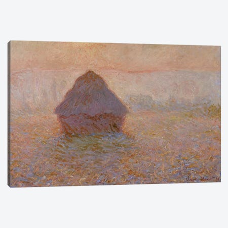 Grainstack, Sun in the Mist, 1891  Canvas Print #BMN3958} by Claude Monet Canvas Art Print