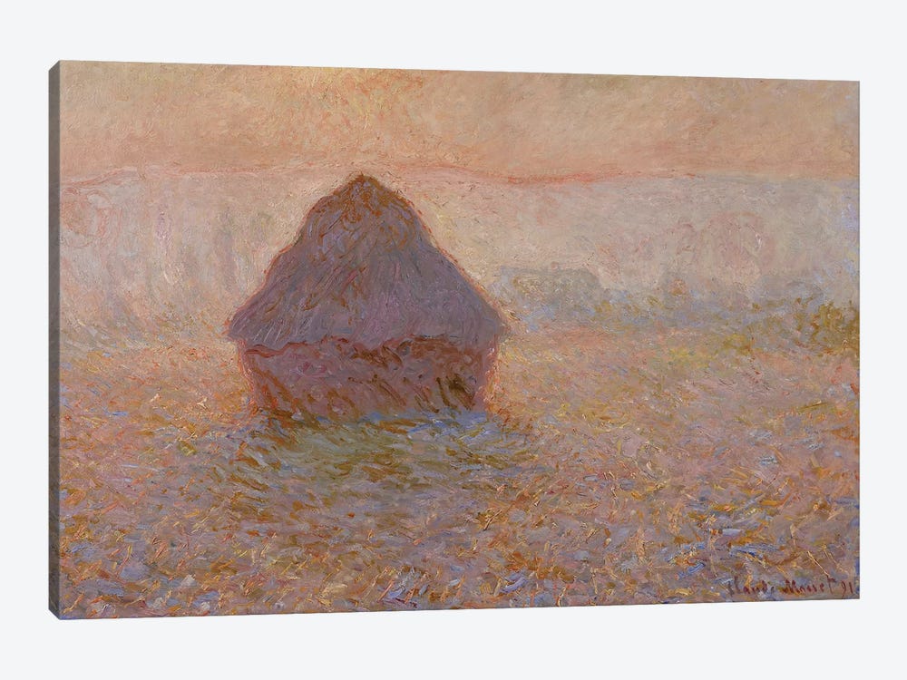 Grainstack, Sun in the Mist, 1891  by Claude Monet 1-piece Canvas Art