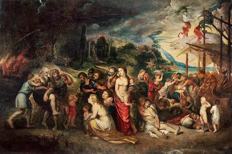 Aeneas prepares to lead the Trojans into exile, c.1602 
