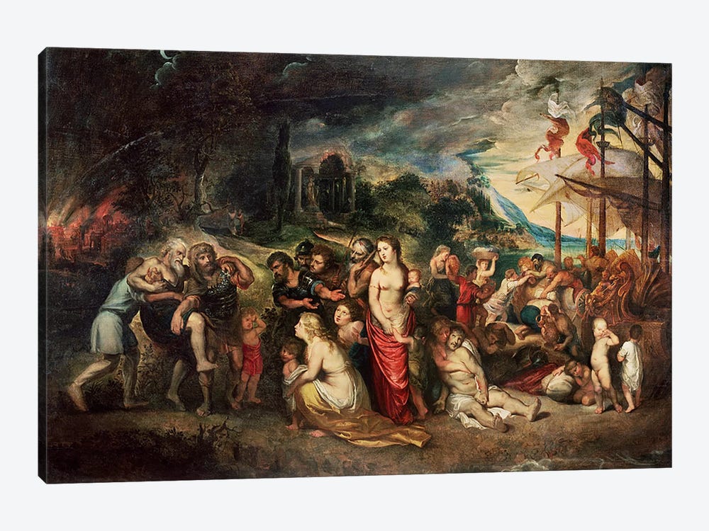 Aeneas prepares to lead the Trojans into exile, c.1602  by Peter Paul Rubens 1-piece Art Print