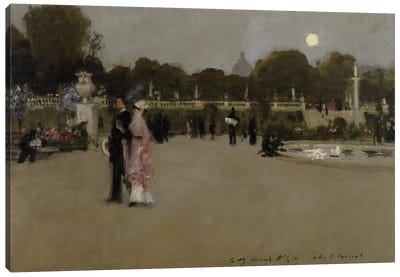 Luxembourg Gardens at Twilight, 1879  Canvas Art Print - John Singer Sargent 