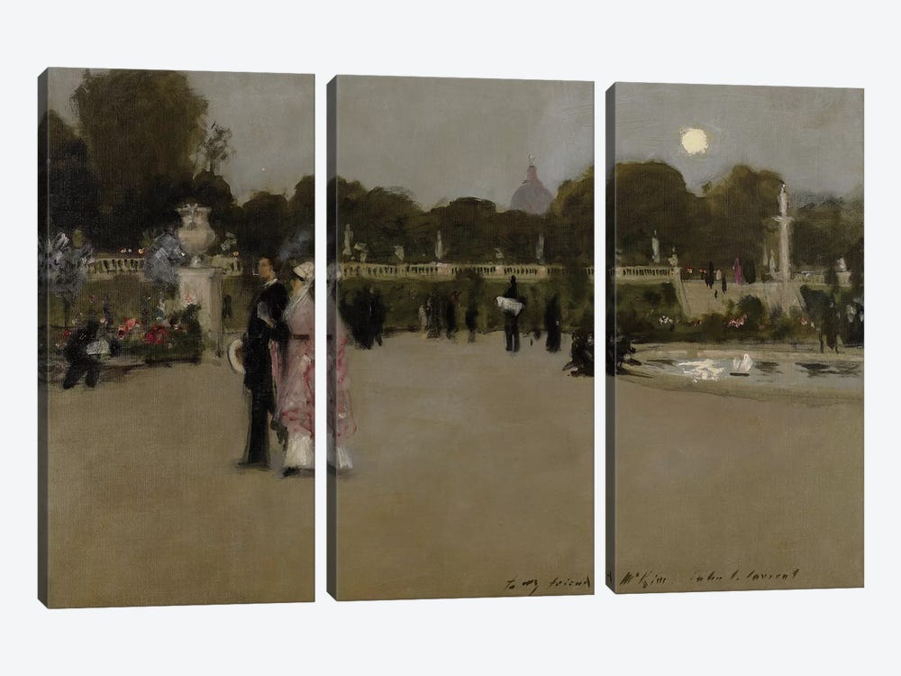 Luxembourg Gardens at Twilight, 1879  by John Singer Sargent 3-piece Canvas Art