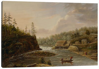 Cheever's Mill on the St. Croix River, 1847  Canvas Art Print
