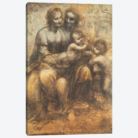 The Virgin and Child with Saint Anne, and the Infant Saint John the Baptist, c.1499-1500  Canvas Print #BMN3985} by Leonardo da Vinci Canvas Art Print