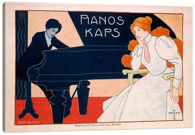 Advertisement for Kaps Pianos, 1890s  Canvas Art Print