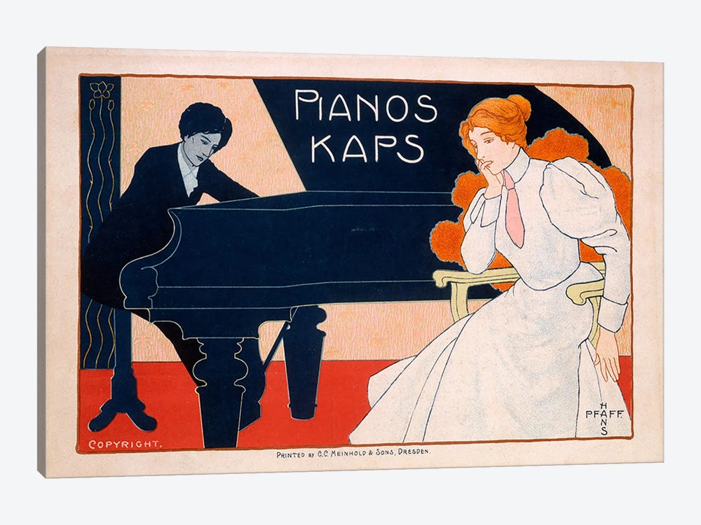 Advertisement for Kaps Pianos, 1890s  1-piece Canvas Print