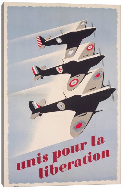 Propaganda poster for liberation from World War II Canvas Art Print