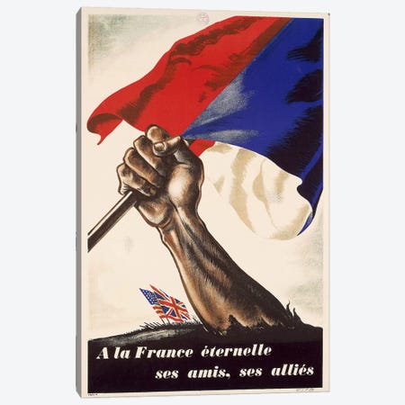 Poster for Liberation of France from World War II, 1944 Canvas Print #BMN3993} by Unknown Artist Canvas Art Print