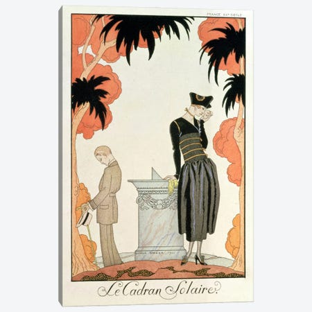 Falbalas et fanfreluches, Almanach des Modes, fashions for 1921 (pochoir print) Canvas Print #BMN3} by George Barbier Canvas Print