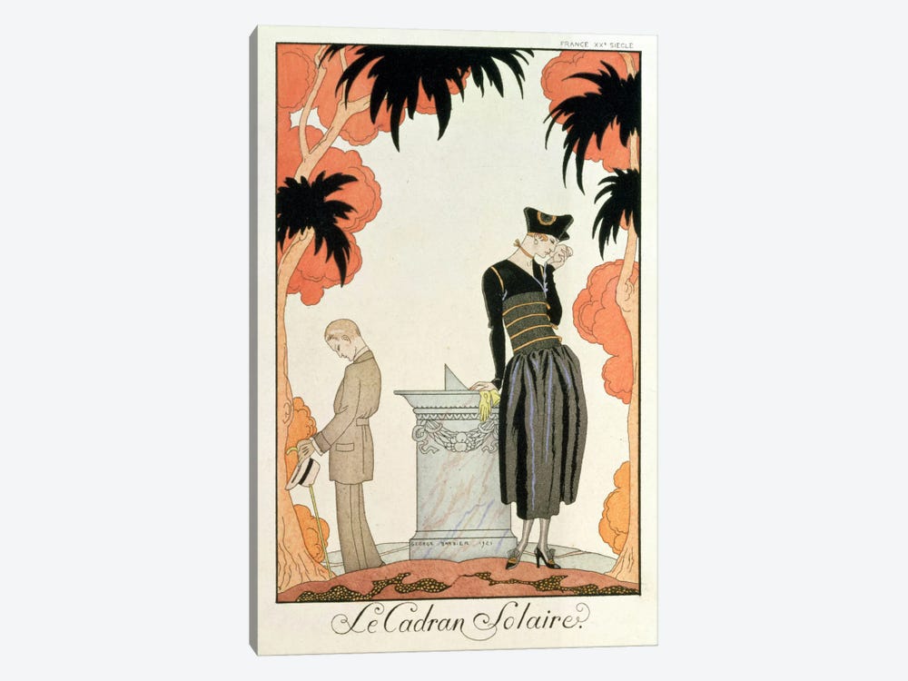 Falbalas et fanfreluches, Almanach des Modes, fashions for 1921 (pochoir print) 1-piece Canvas Art Print