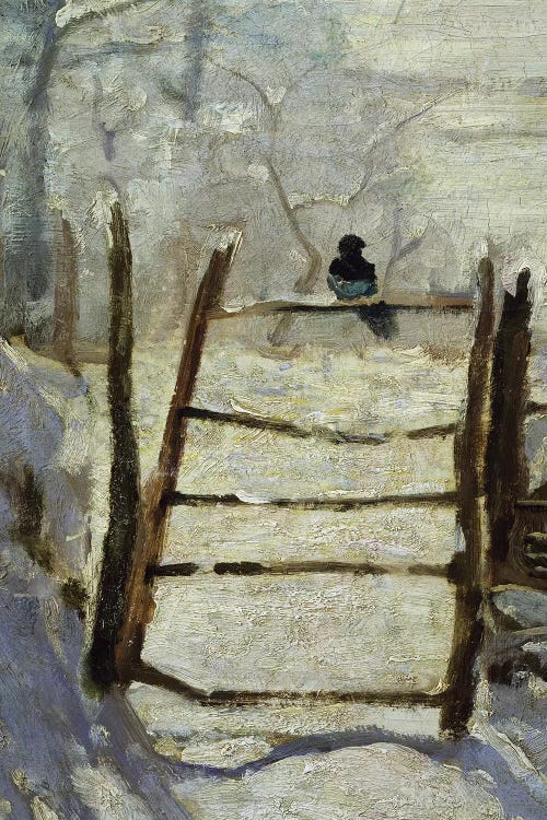 The Magpie, by Claude Monet, 1868-1869, oil on canvas, 1840-1926, 65x95 cm. Detail