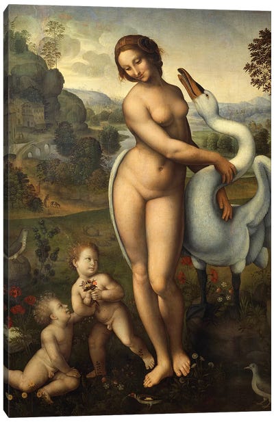 Leda and swan  Canvas Art Print - Leonardo da Vinci