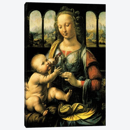 Virgin and Child, c.1473  Canvas Print #BMN4071} by Leonardo da Vinci Canvas Art Print