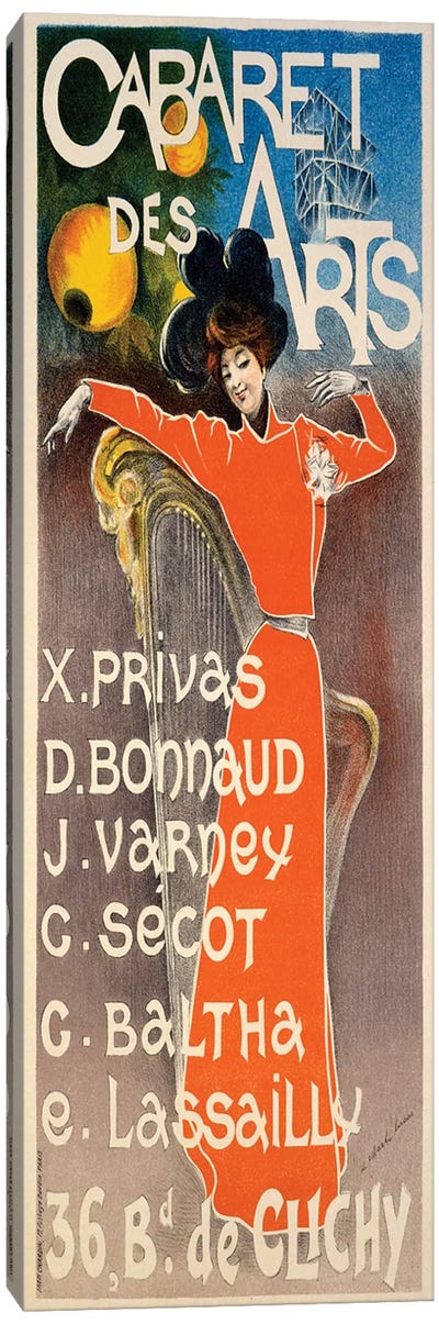 Poster for 'Cabaret Des Arts', c.1900  Canvas Art Print