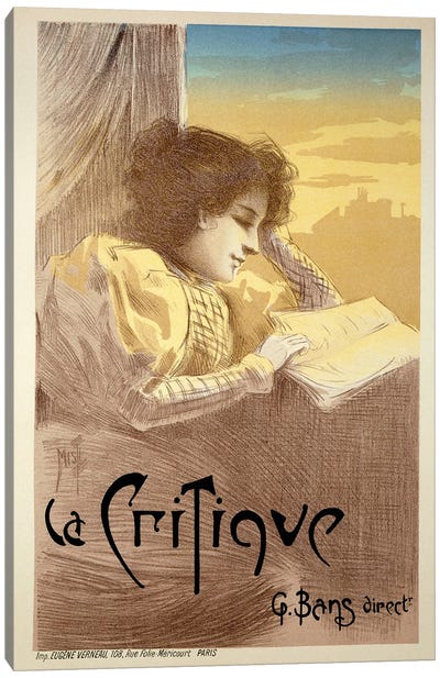 Poster Advertising 'La Critique', late 19th century  Canvas Art Print