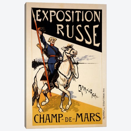 Poster for a Russian Exhibition in the Champs de Mars, Paris, c.1910  Canvas Print #BMN4089} by Emmanuel Poire Caran D'Ache Canvas Artwork
