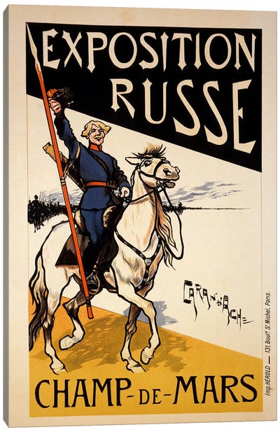 Poster for a Russian Exhibition in the Champs de Mars, Paris, c.1910  Canvas Art Print