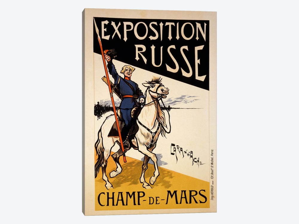 Poster for a Russian Exhibition in the Champs de Mars, Paris, c.1910  1-piece Canvas Wall Art