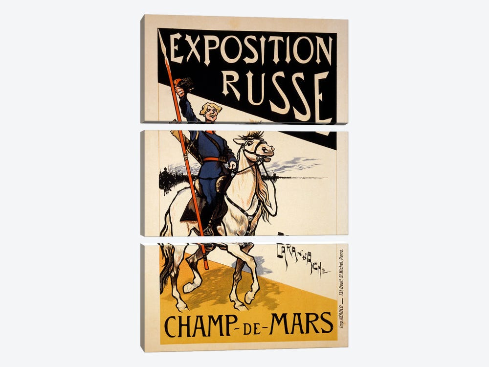 Poster for a Russian Exhibition in the Champs de Mars, Paris, c.1910  3-piece Canvas Artwork