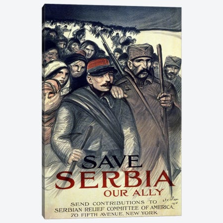 Save Serbia, Our Ally, 1916  Canvas Print #BMN4106} by Theophile Alexandre Steinlen Canvas Art