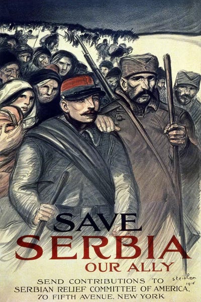 Weapons & Artillery: Save Serbia, Our Ally, 1916  by Theophile Alexandre Steinlen