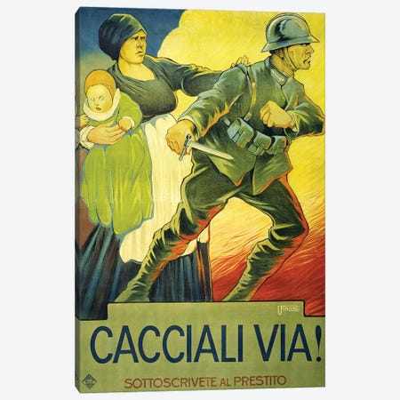 Drive Them Out!, 1914  Canvas Print #BMN4110} by Ugo Finozzi Canvas Wall Art