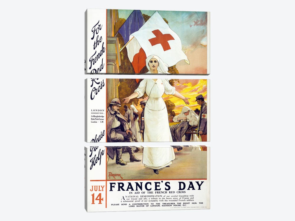 France's Day, 1915  by Unknown Artist 3-piece Canvas Artwork