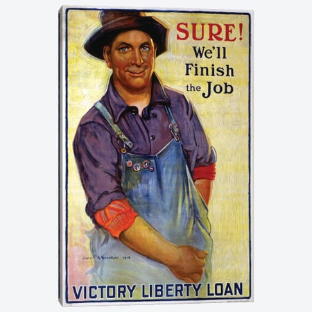 Sure! We'll Finish the Job, 1918  Canvas Print #BMN4116} by Gerrit Albertus Beneker Art Print