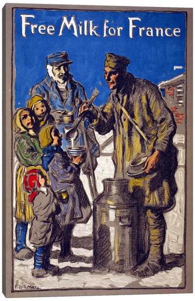 Free Milk for France, 1918  Canvas Art Print