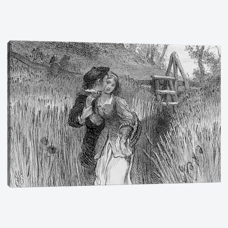 Comin'’ Through the Rye, 1870  Canvas Print #BMN4119} by William Bell Scott Canvas Artwork