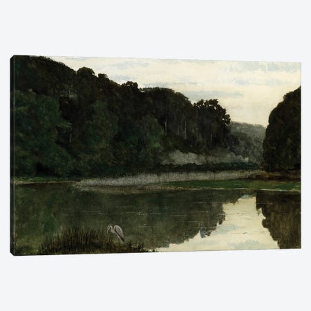 Landscape with Heron, 1868  Canvas Print #BMN4125} by William Frederick Yeames Canvas Wall Art