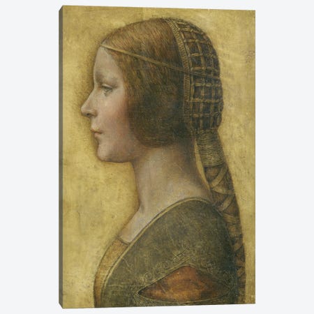 Profile of a Young Fiancee  Canvas Print #BMN4132} by Leonardo da Vinci Canvas Artwork