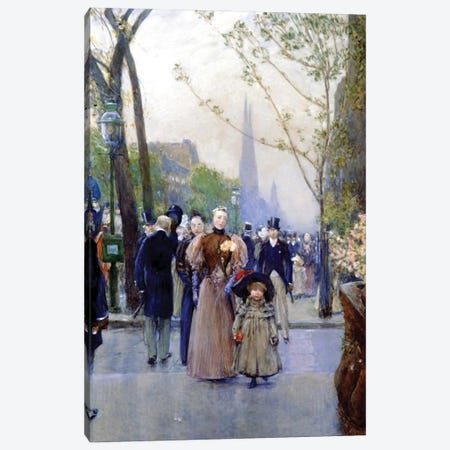 5th Avenue, Sunday, 1890-91  Canvas Print #BMN4138} by Childe Hassam Canvas Wall Art