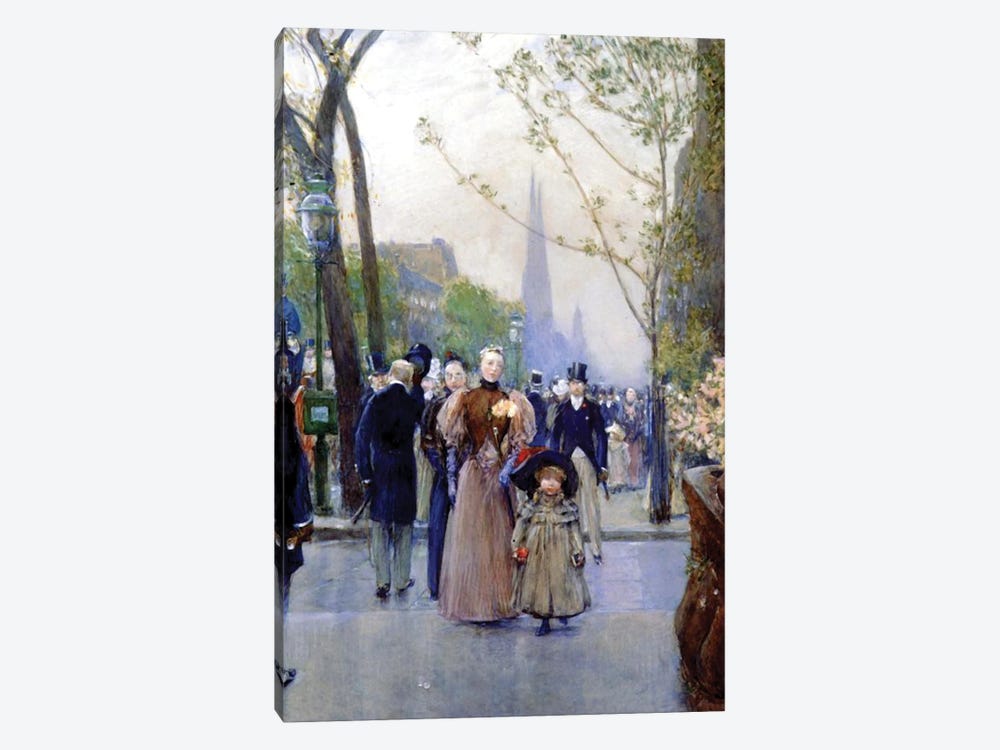 5th Avenue, Sunday, 1890-91  by Childe Hassam 1-piece Canvas Print