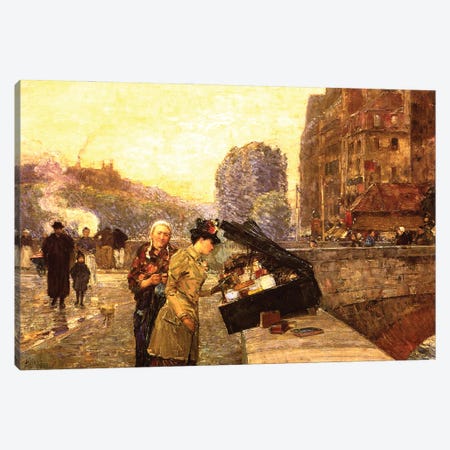 Paris, the Quai St Michel, c.1888  Canvas Print #BMN4166} by Childe Hassam Canvas Art