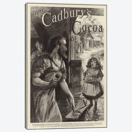 Advertisement for Cadbury's Drinking Cocoa  Canvas Print #BMN4170} by English School Canvas Wall Art