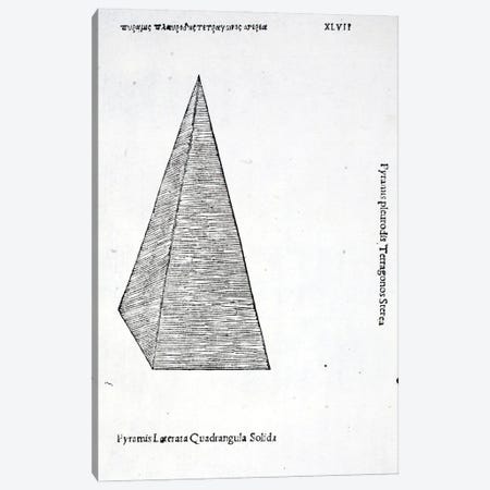 Pyramis Laterata Quadrangula Solida Canvas Print #BMN4177} by Leonardo da Vinci Canvas Print
