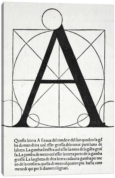 Letter A Canvas Art Print - Alphabet Art