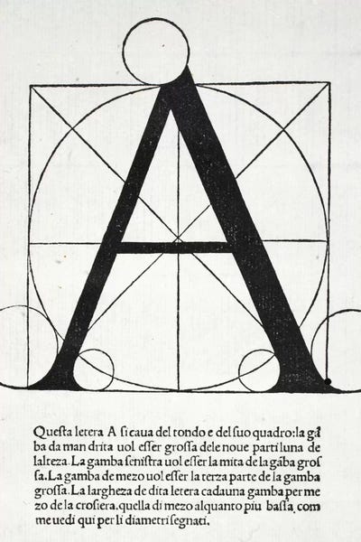 Alphabet: Letter A by Leonardo da Vinci
