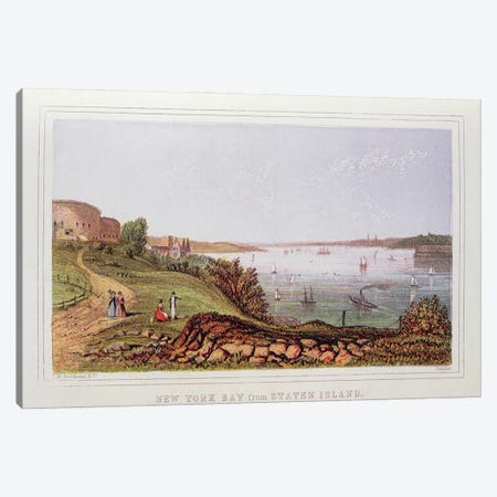 New York Bay from Staten Island, engraved by M. Kronheim and Co., London  Canvas Print #BMN418} by English School Canvas Print