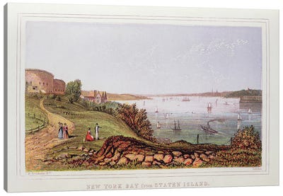 New York Bay from Staten Island, engraved by M. Kronheim and Co., London  Canvas Art Print - English School