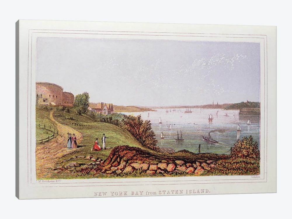 New York Bay from Staten Island, engraved by M. Kronheim and Co., London  1-piece Canvas Art Print